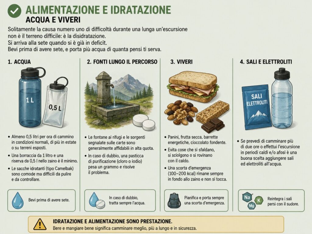 Alimentazione e idratazione: acqua e viveri