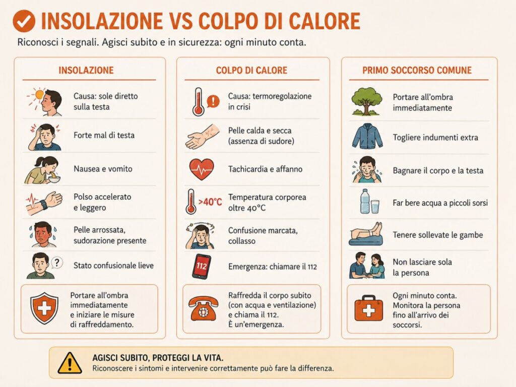 Insolazione VS colpo di calore