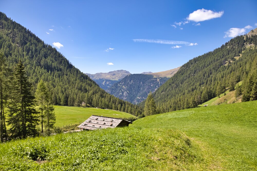 Sguardo verso il fondovalle dalla Randlhütte