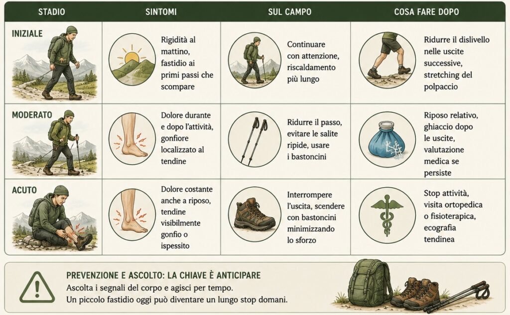 stadi della tendinite al tallone