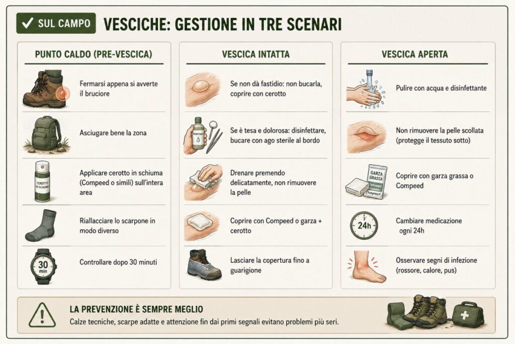 Vesciche - gestione in tre scenari
