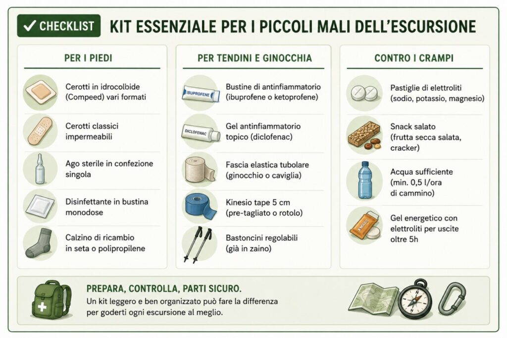 Checklist - Kit essenziale per i piccoli mali dell'escursione