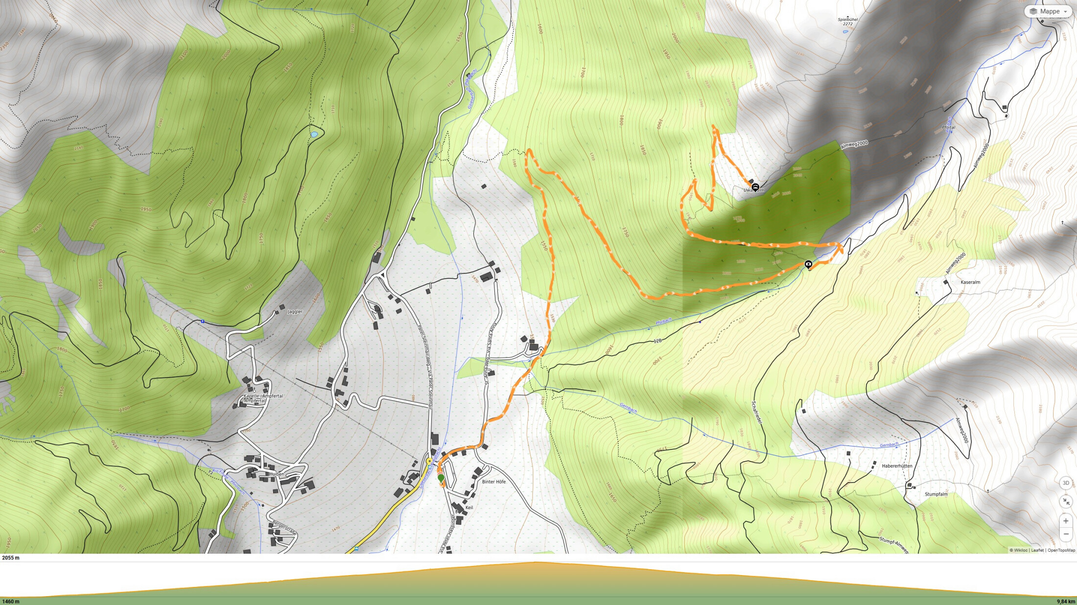 Uwaldalm da Santa Maddalena in Casies mappa